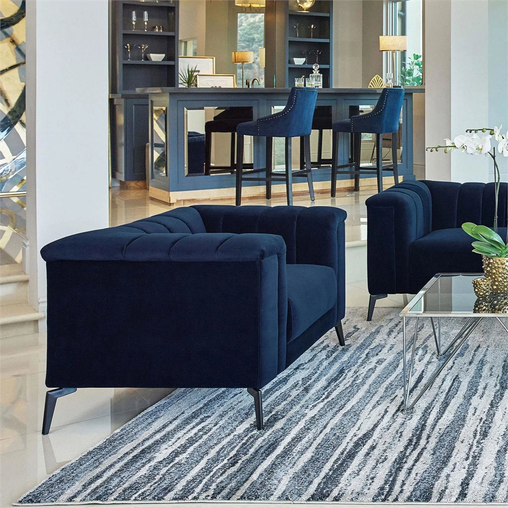 Blue Tuxedo Arm Chair K11335