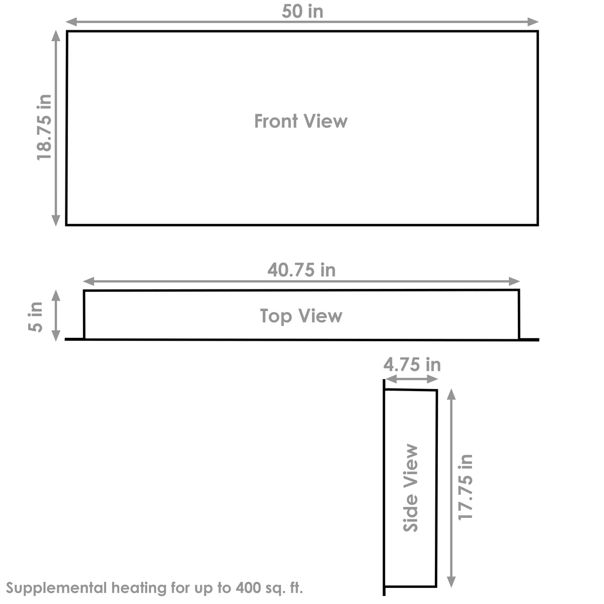 50" Black Electric Fireplace E7181