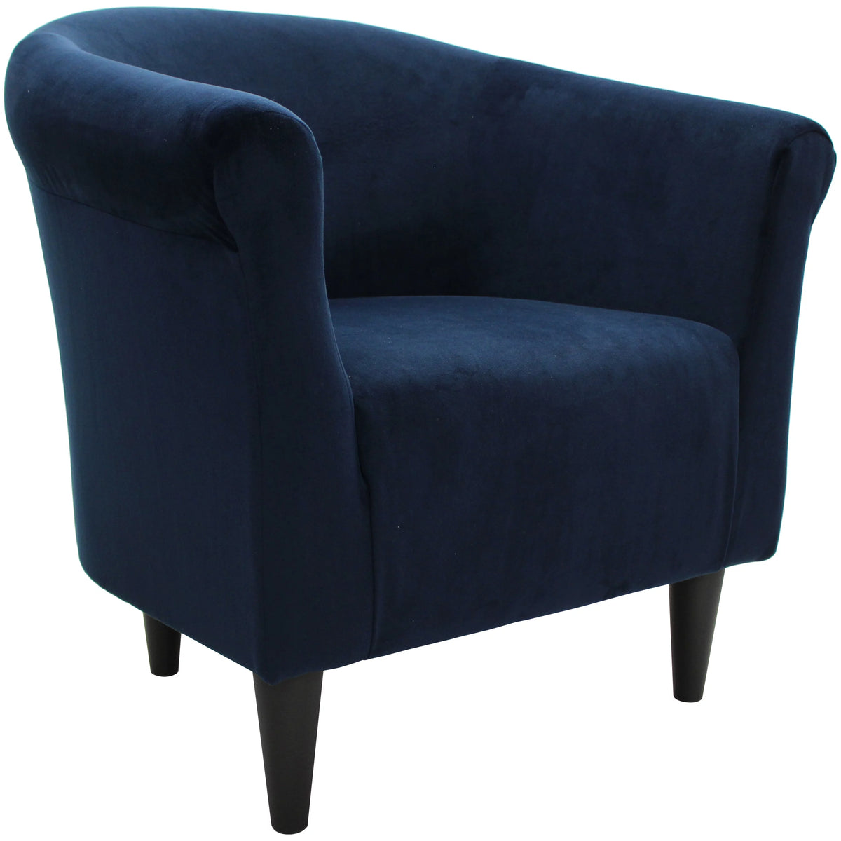Navy Blue Microfiber Bucket Accent Chair J75432