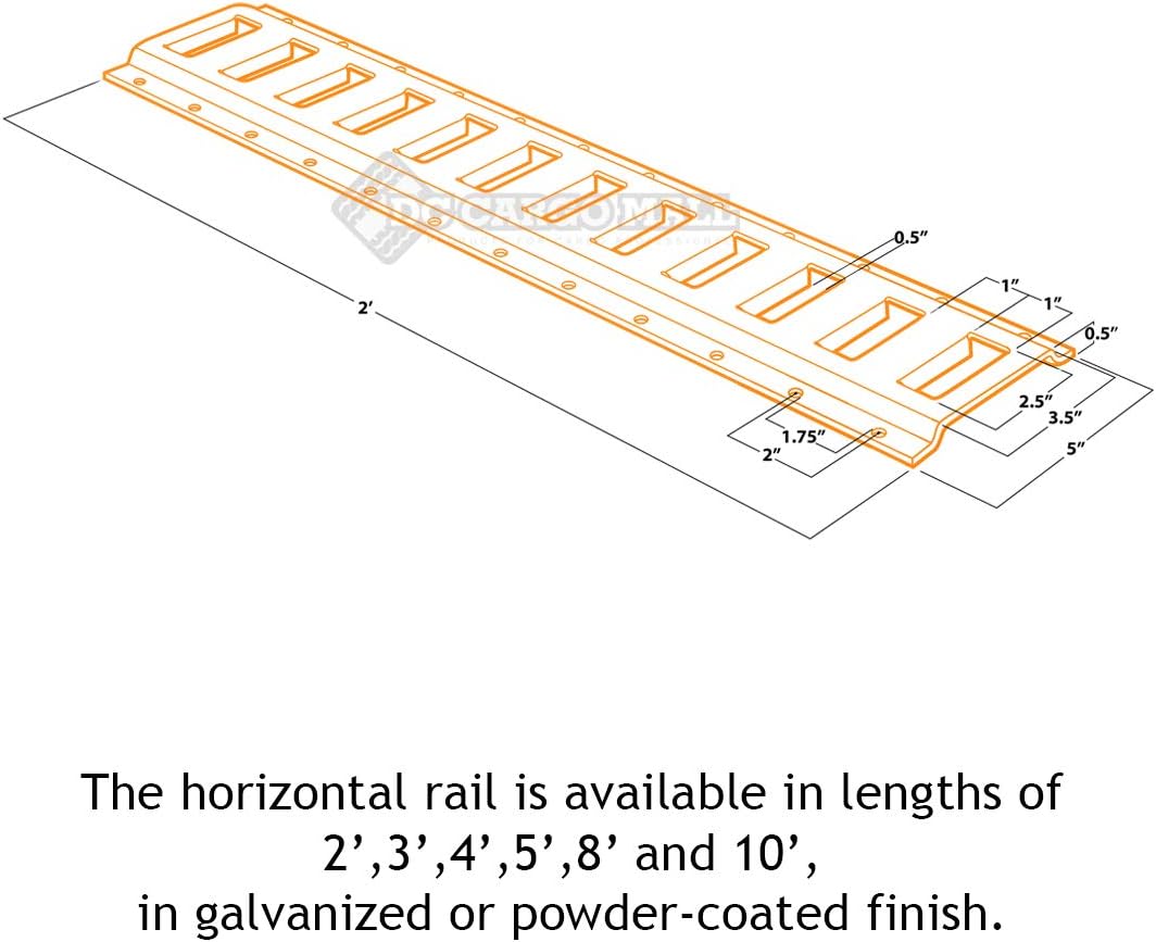Black Powder Coated Steel E Track Tie-Down Rail U69049