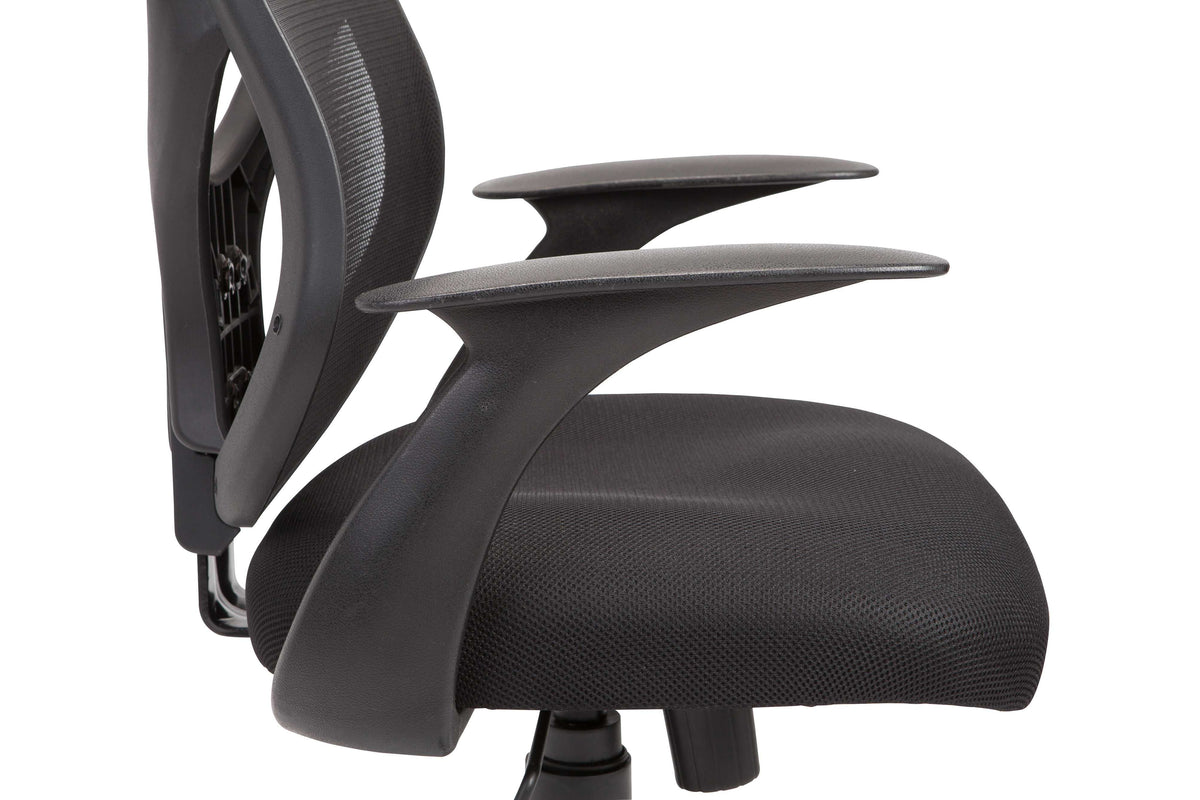 Black Pu Swivel Adjustable Office Chair with Mesh Seat and Back I58146