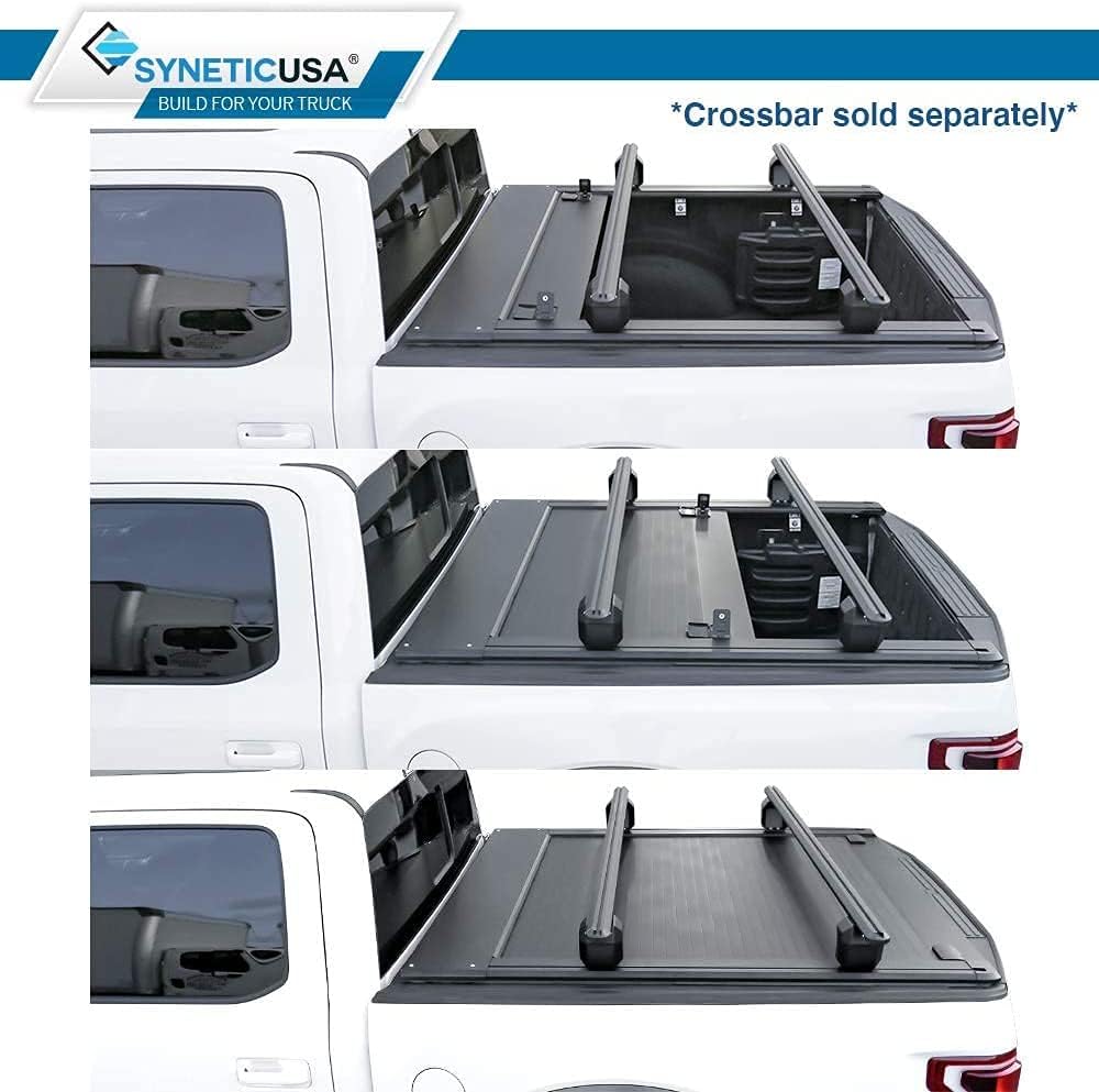Retractable Hard Tonneau Cover Aluminum Matte Black Low Profile Waterproof C8374
