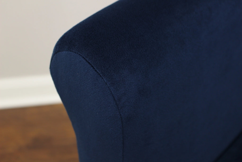 Navy Blue Microfiber Bucket Accent Chair J75432