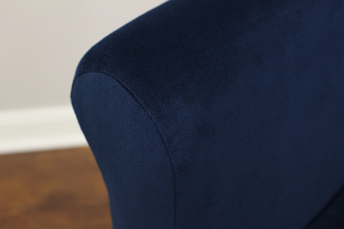Navy Blue Microfiber Bucket Accent Chair J75432