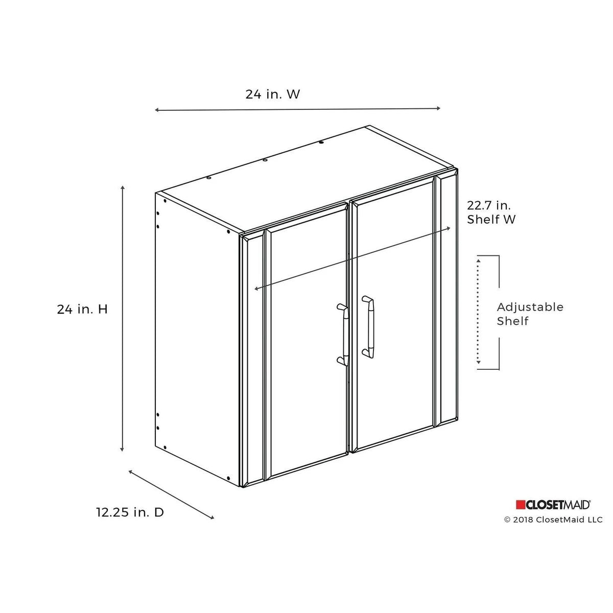 2 Door Wall Cabinet Black C67789