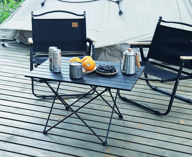 Folding Camping Table with Carry Bag, Black M320518