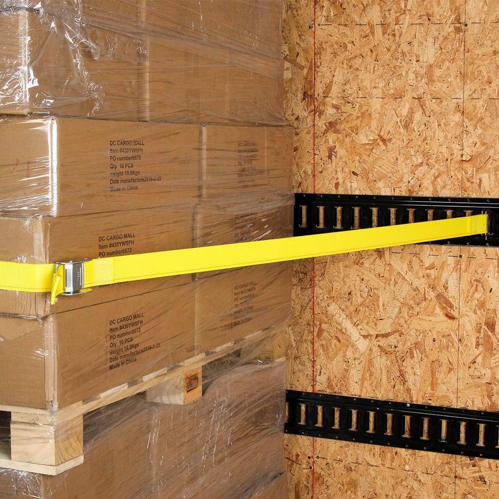Black Powder Coated Steel E Track Tie-Down Rail U69049