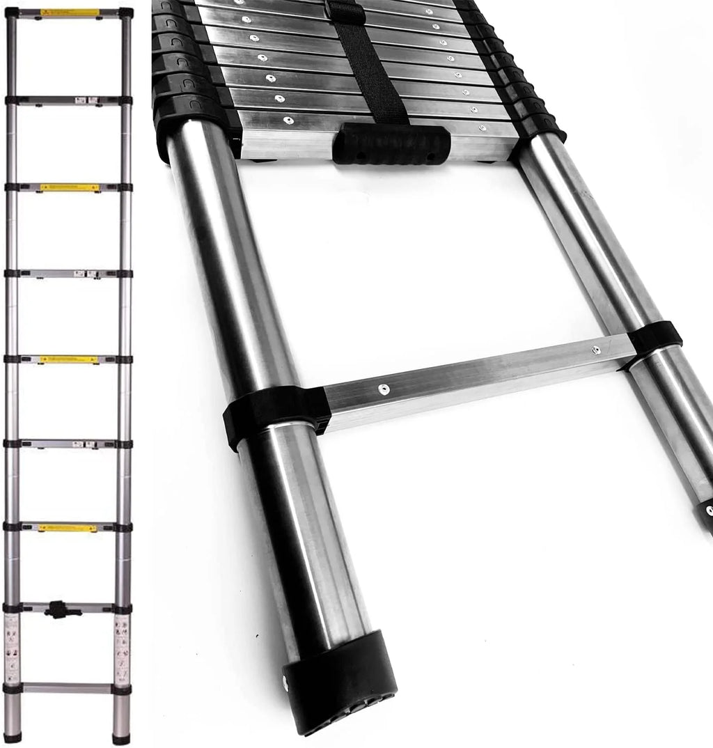 Stainless Steel Telescoping Folding Ladder 330lb Load Capacity N89326