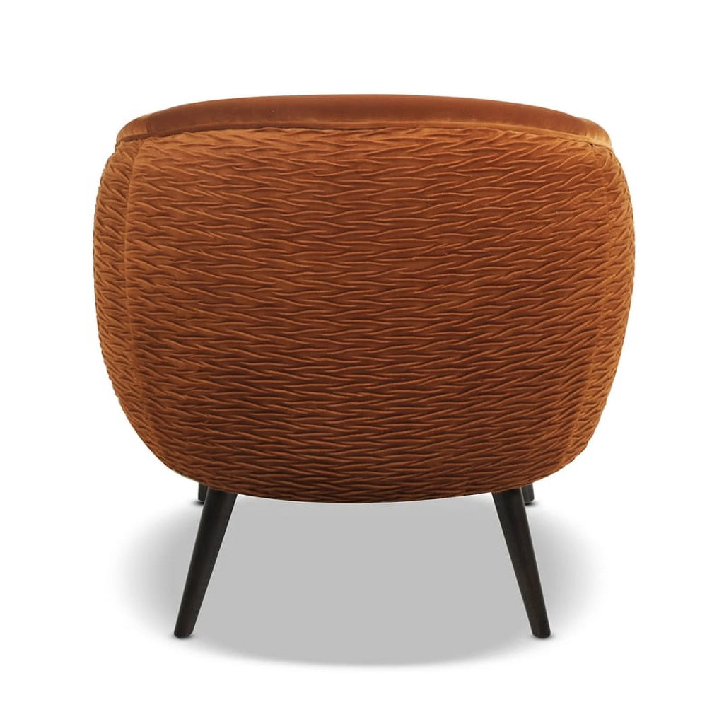 Burnt Orange Barrel Chair Set I920