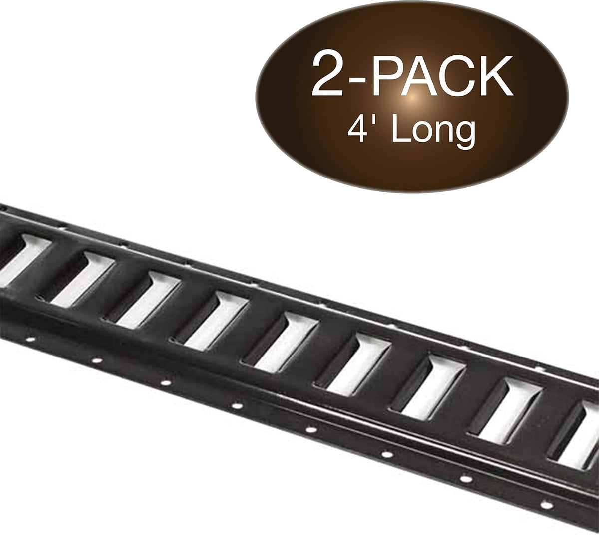 Black Powder Coated Steel E Track Tie-Down Rail U69049