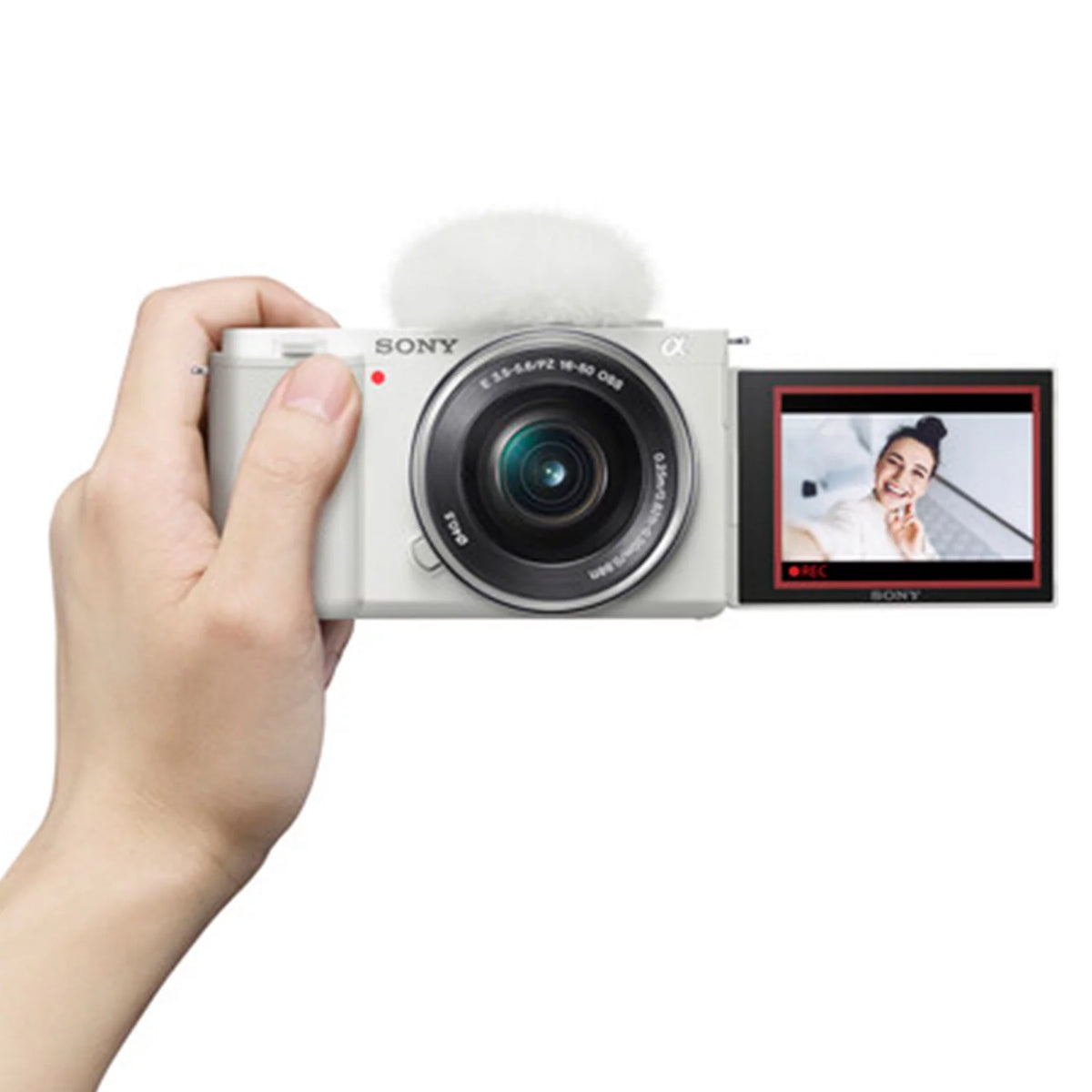 White Mirrorless Camera with 16-50mm Lens M45294