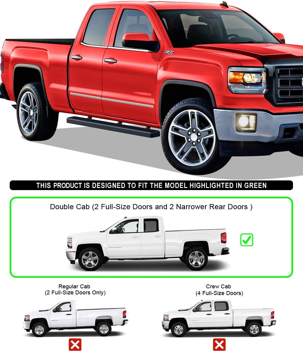 4in Black Running Boards B301