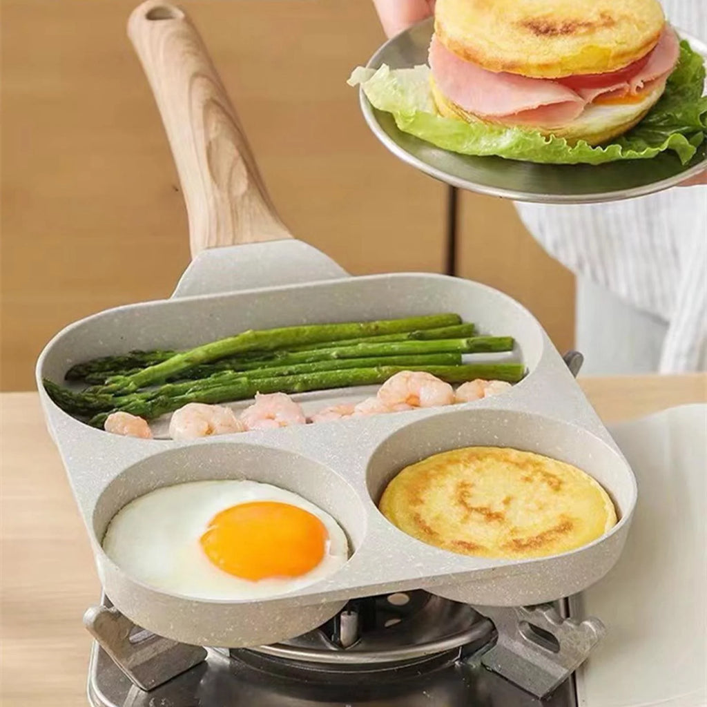 Divided Frying Grill Pan with Ergonomic Handle B4347
