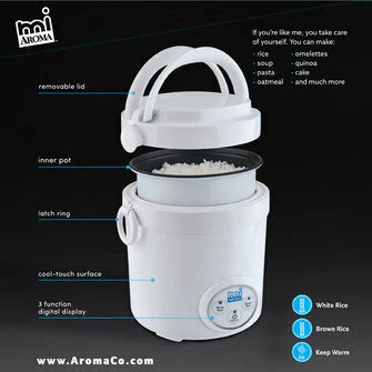 White 1.5 Cups Digital Rice Cooker V686530